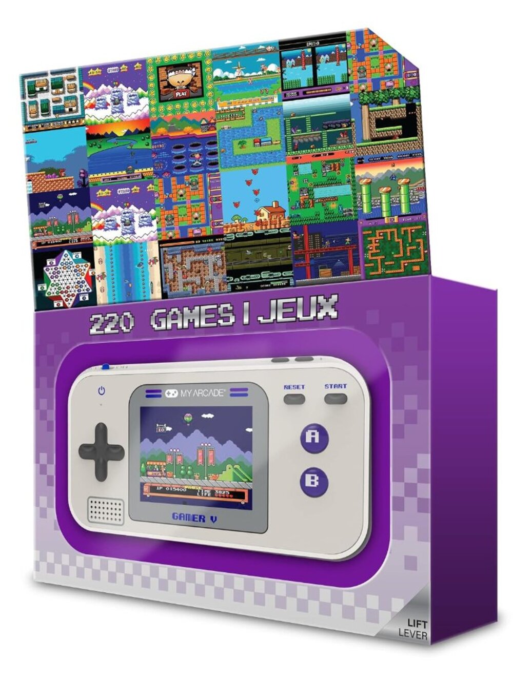 My Arcade Gamer V Classic-Purple: Portable Gaming System with 220 Games, 2.5" Co
